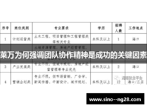 莱万为何强调团队协作精神是成功的关键因素